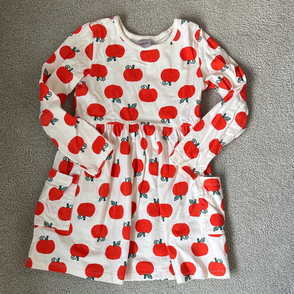 Hanna Andersson Pumpkin Print Skater Dress with Pockets